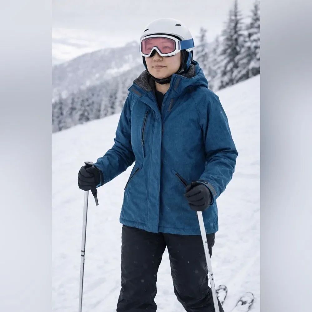 Turbine Ski Snowboarding Winter Lined Blue Hooded Jacket Size XS
